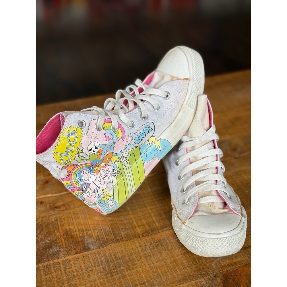 🔥Converse Chuck Taylor All Star High Top Notebook Print Women's 8 Colorful